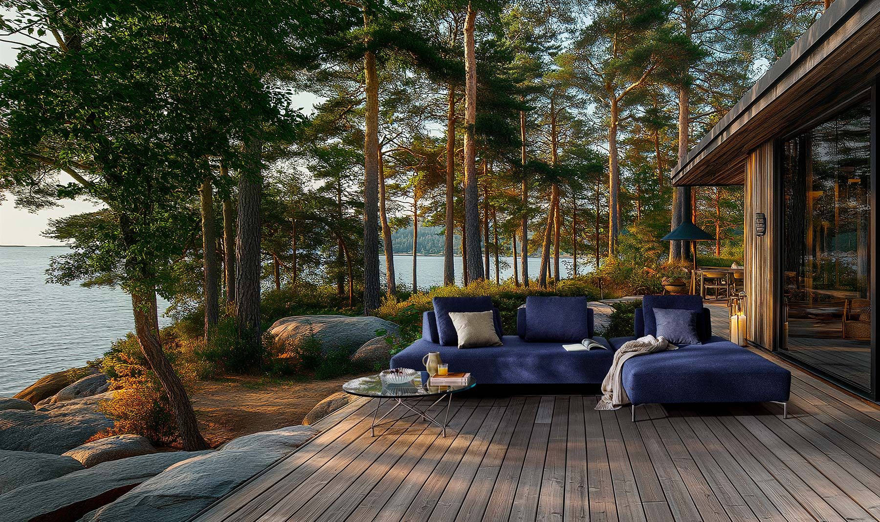 Eilersen Playtower Outdoor sofa &mdash; Lisbon 14 & Stockholm 3 fabrics