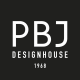 PBJ Designhouse logo in black text.